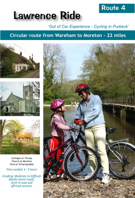 Lawrence Ride ‘Out of Car Experience - Cycling in Purbeck’ Circular Route from Wareham to Moreton - 22 Miles