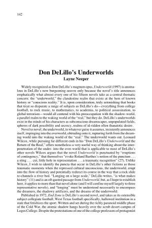 Don Delillo's Underworlds