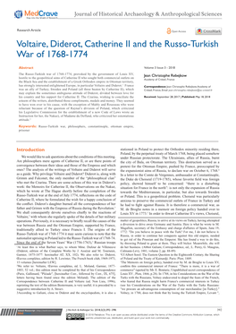 Voltaire, Diderot, Catherine II and the Russo-Turkish War of 1768-1774