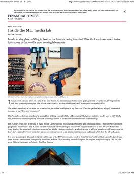 Inside the MIT Media Lab - FT.Com
