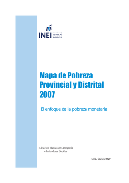 Mapa De Pobreza Provincial Y Distrital 2007