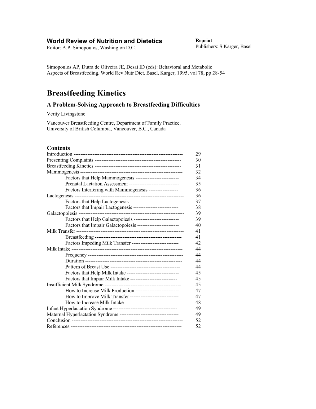 Breastfeeding Kinetics