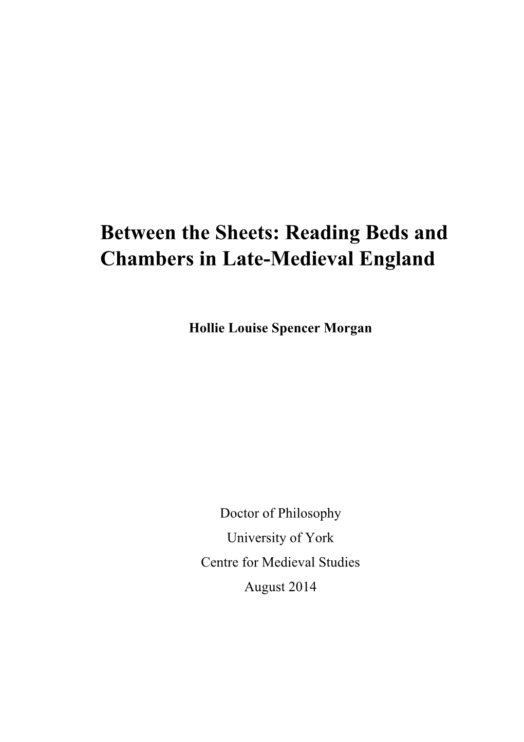 Reading Beds and Chambers in Late-Medieval England