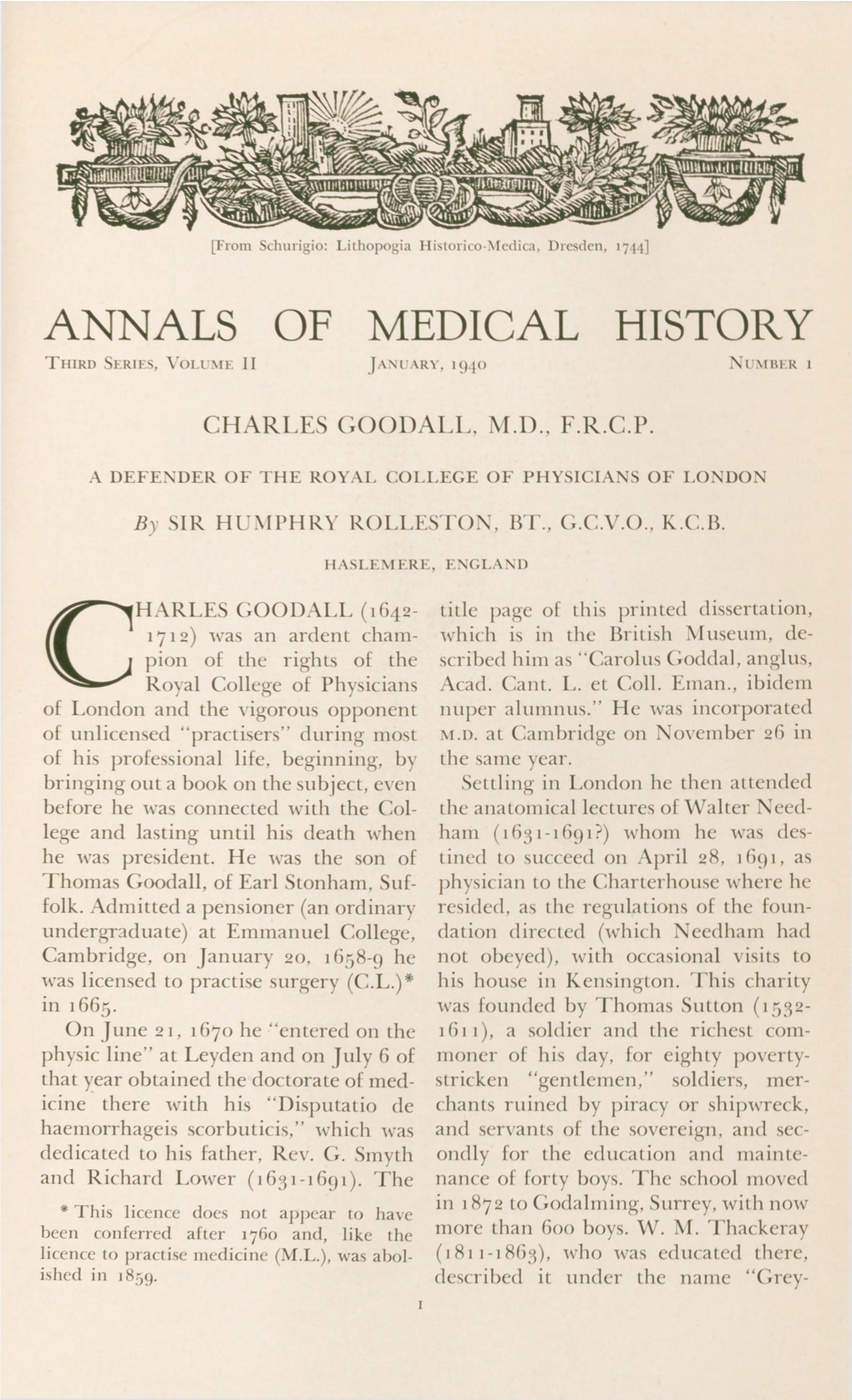 Charles Goodall, M.D., F.R.C.P