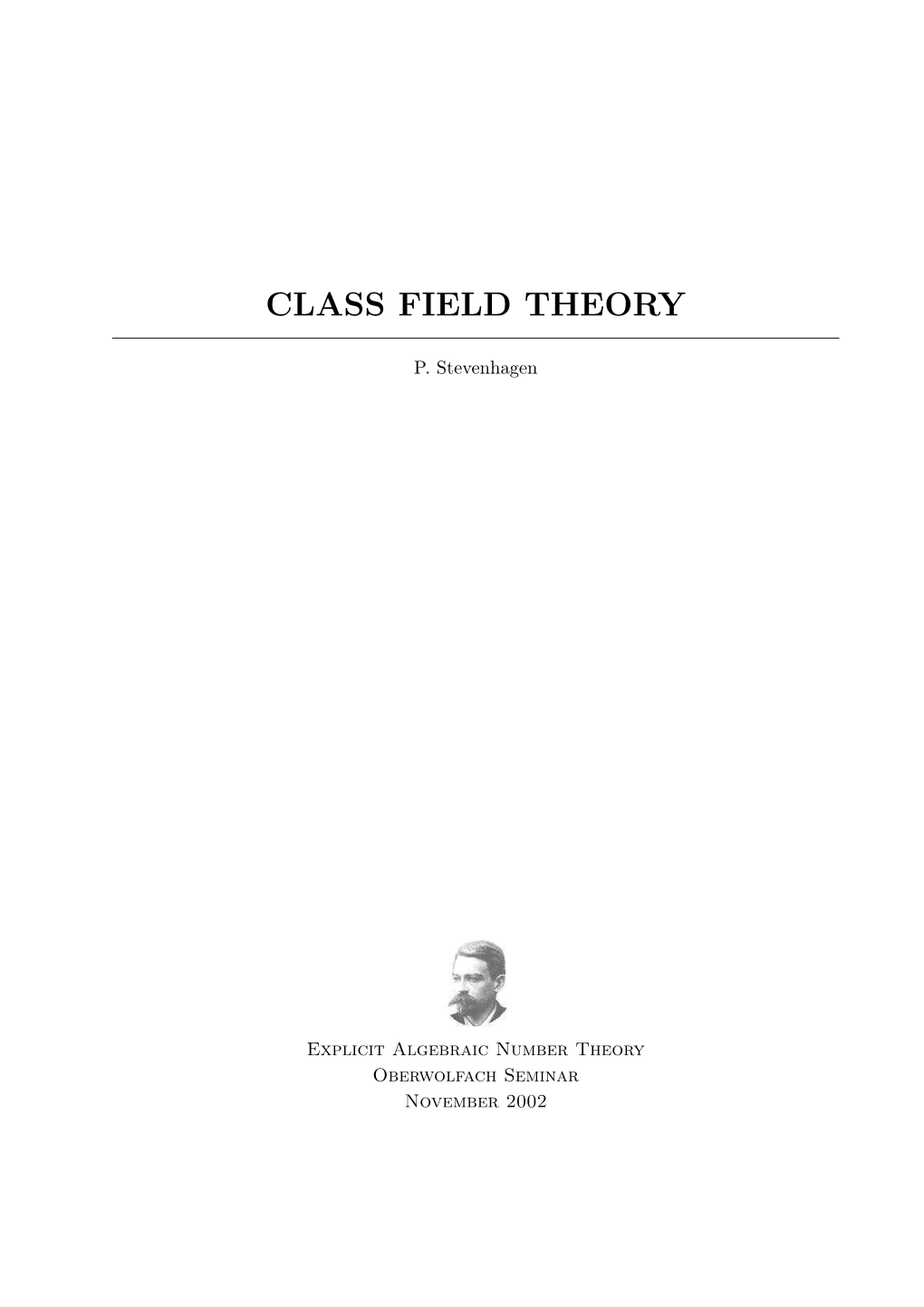 Class Field Theory