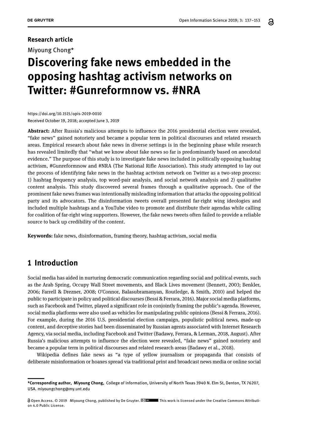 Discovering Fake News Embedded in the Opposing Hashtag Activism Networks on Twitter: #Gunreformnow Vs