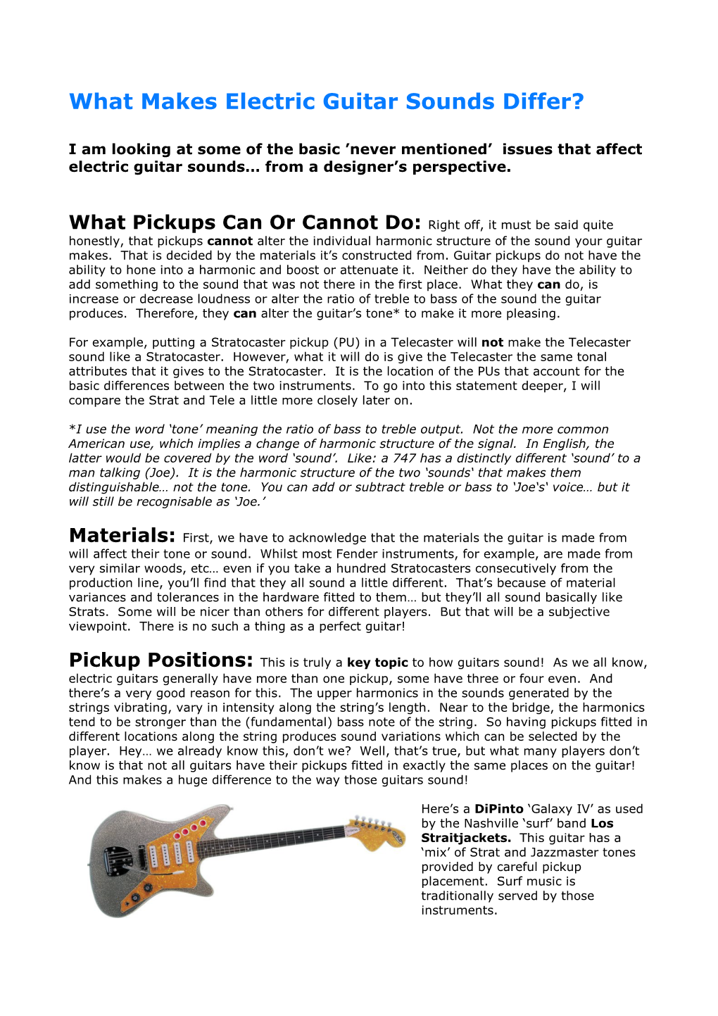 What Makes Electric Guitar Sounds Differ..Wps