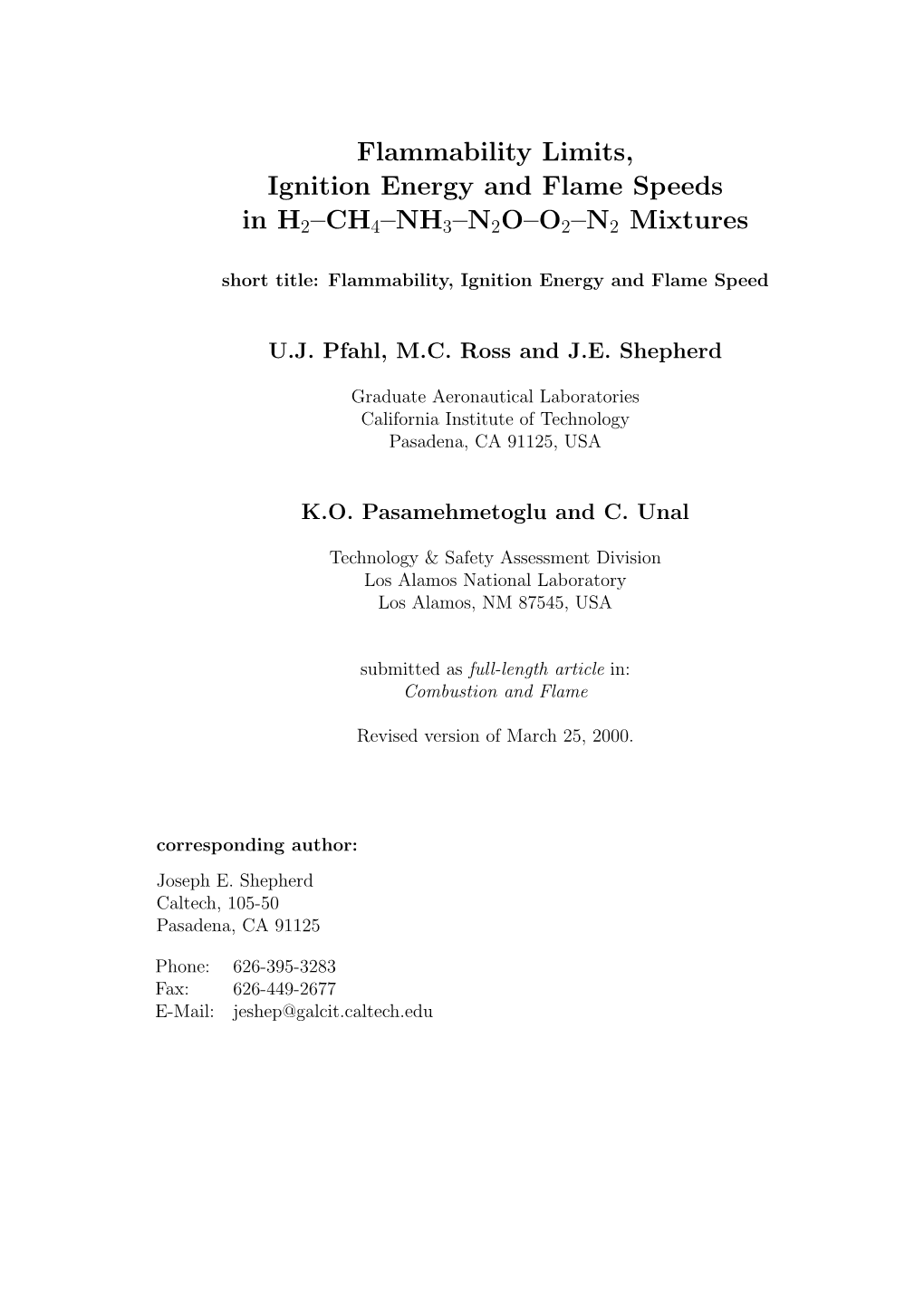 Flammability Limits, Ignition Energy and Flame Speeds in H2–CH4–NH3–N2O–O2–N2 Mixtures