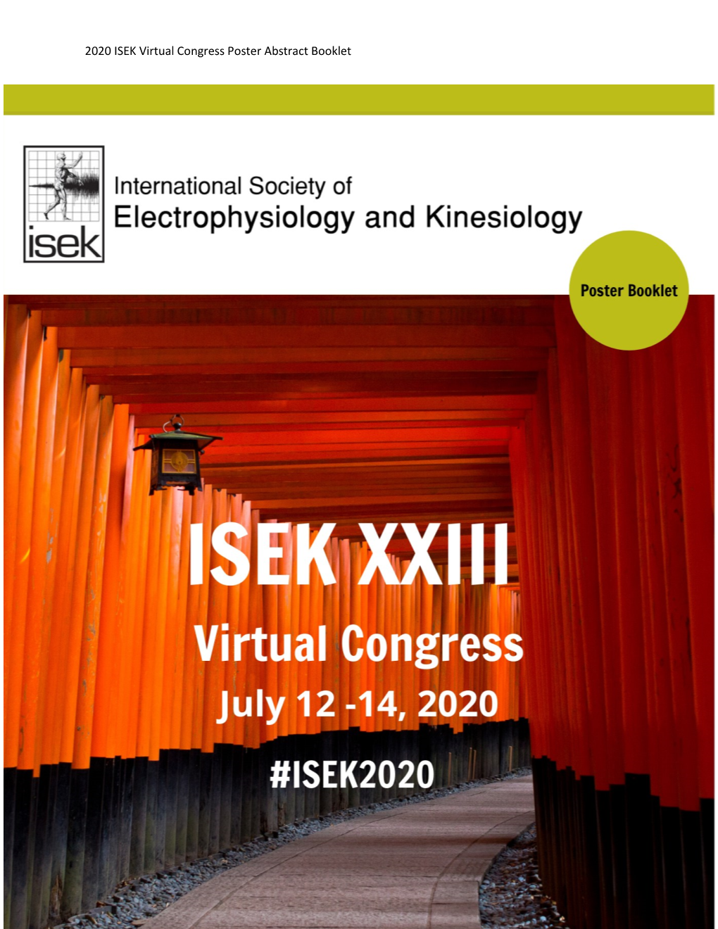 2020 ISEK Virtual Congress Poster Abstract Booklet 1