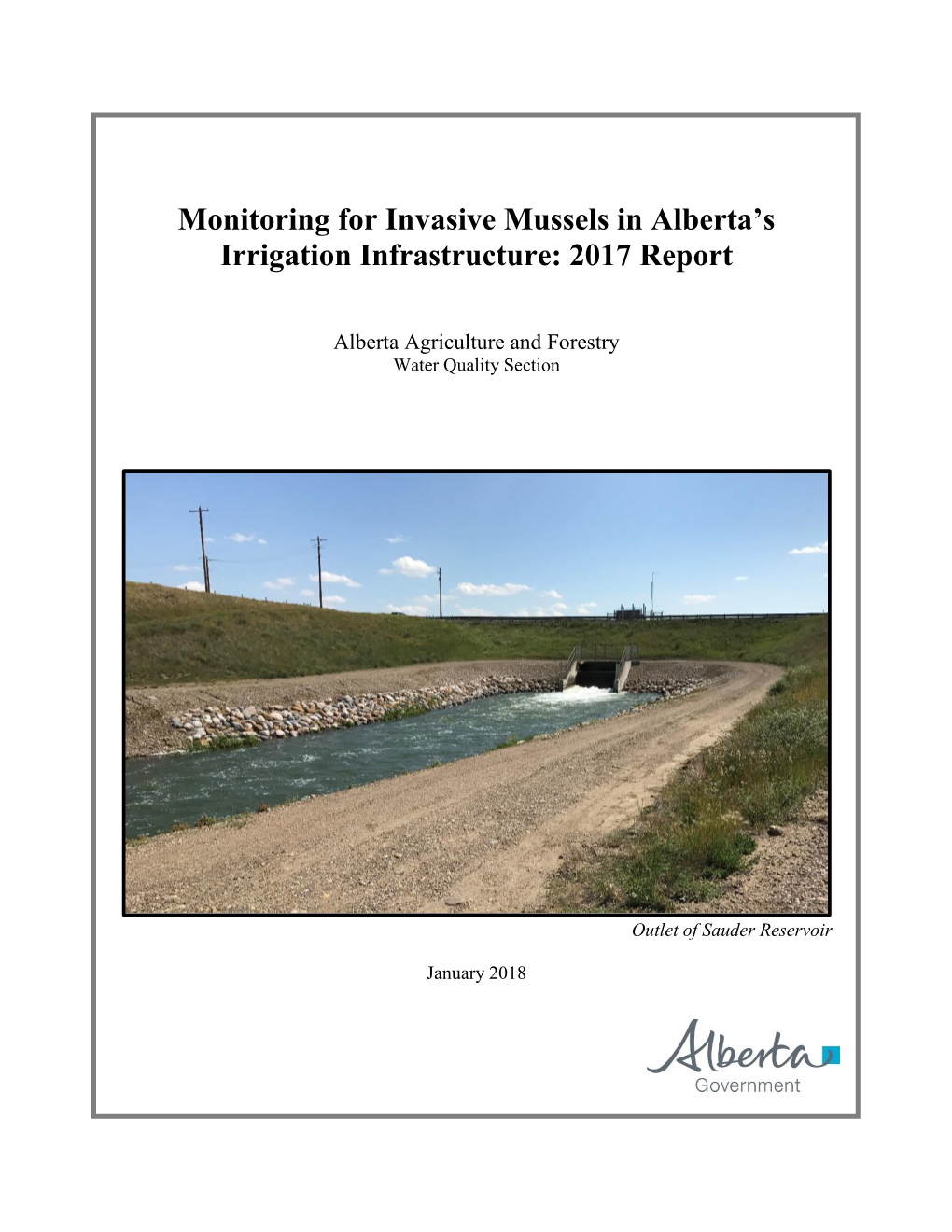 Monitoring for Invasive Mussels in Alberta’S Irrigation Infrastructure: 2017 Report
