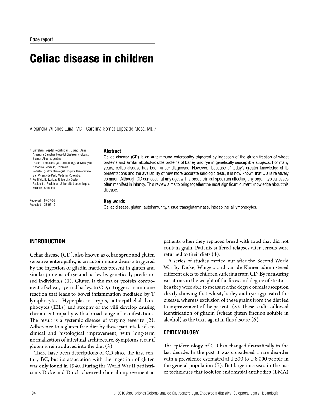 Celiac Disease in Children