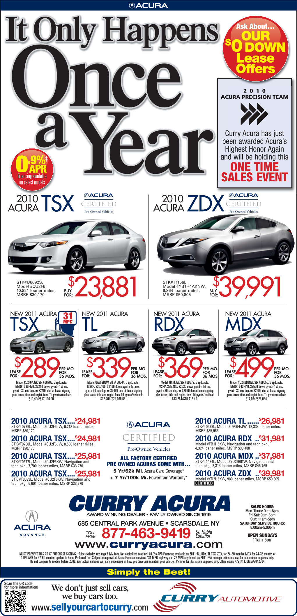 2010 Acura Tsx...$25981