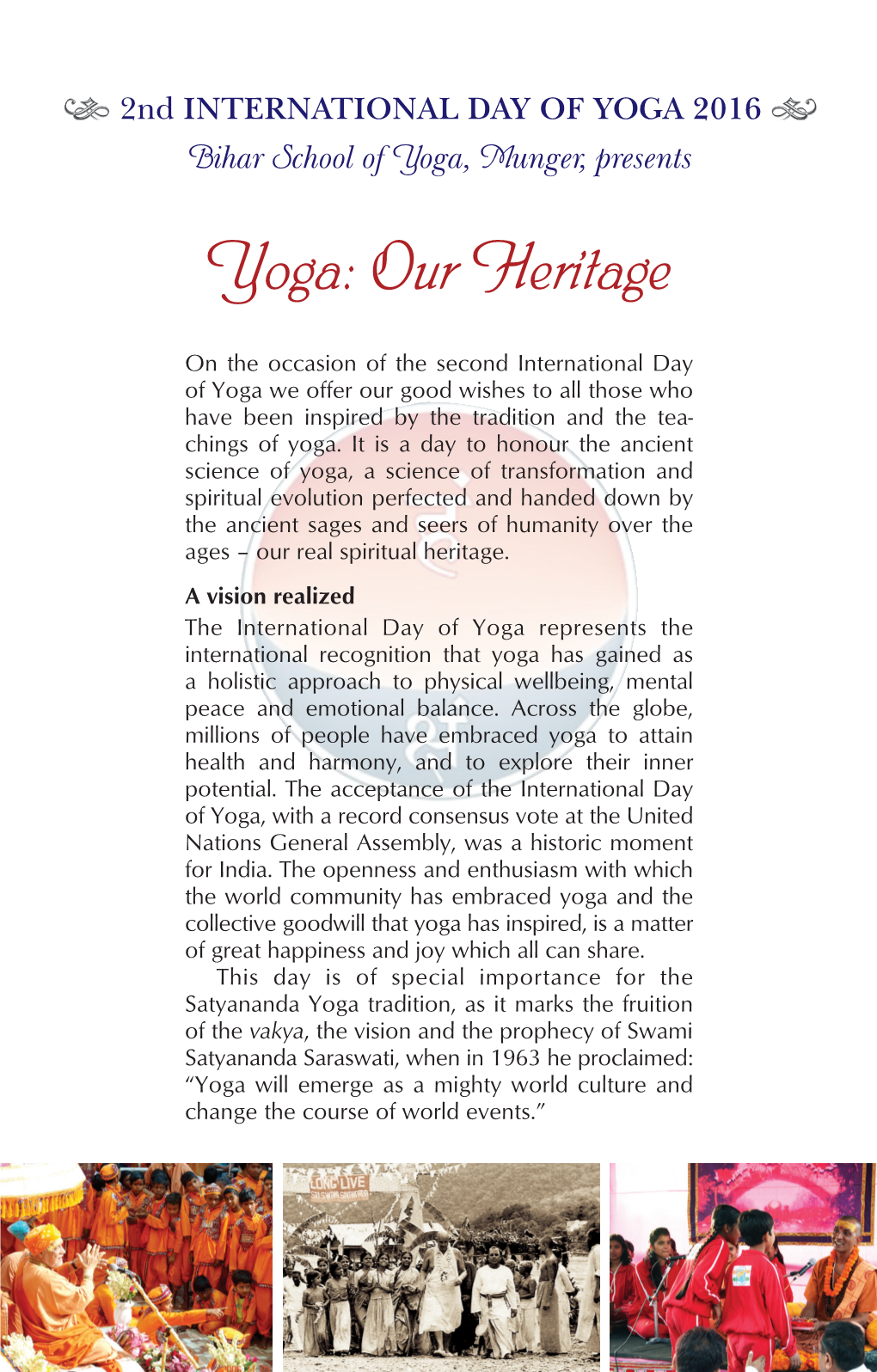 Yoga: Our Heritage