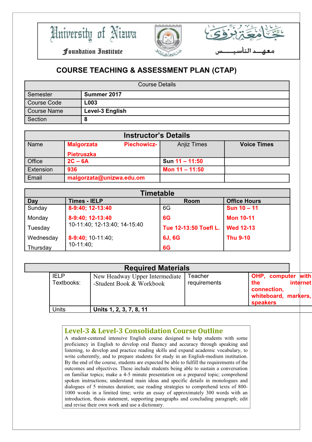 Level-3 & Level-3 Consolidation Outcomes