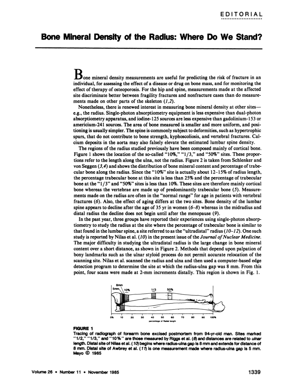 Bone Mineral Densityof the Radius:Where Do We Stand?