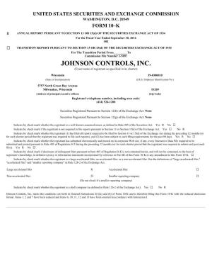 JOHNSON CONTROLS, INC. (Exact Name of Registrant As Specified in Its Charter)