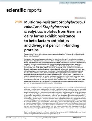 Multidrug‑Resistant Staphylococcus