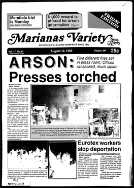 Ar1anas• ' ~ MICRONESIA's LEADING NEWSPAPER SINCE 1972
