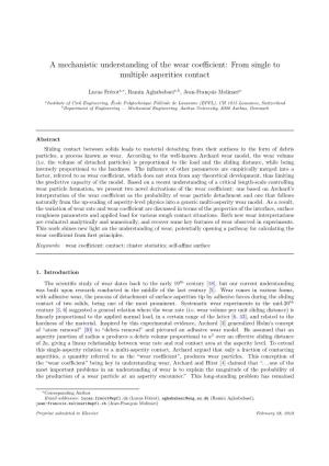 A Mechanistic Understanding of the Wear Coefficient: from Single To