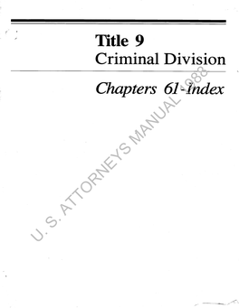 Title 9 Criminal Division Chapters 61 to 70