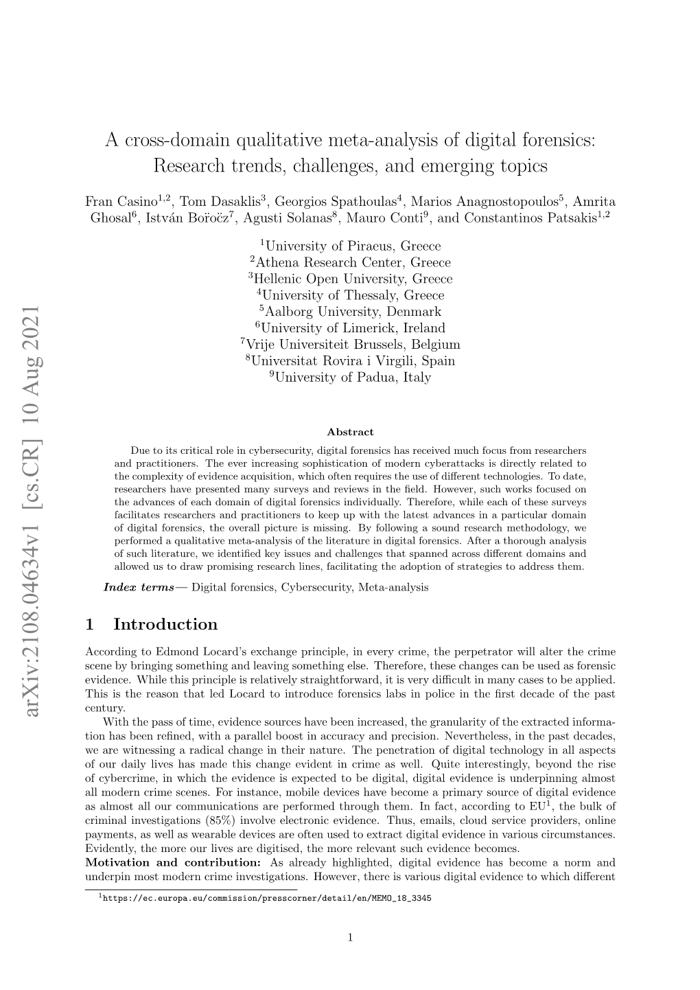 A Cross-Domain Qualitative Meta-Analysis of Digital Forensics: Research Trends, Challenges, and Emerging Topics