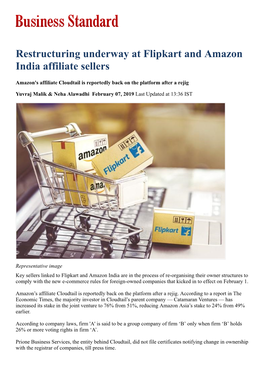 Restructuring Underway at Flipkart and Amazon India Affiliate Sellers