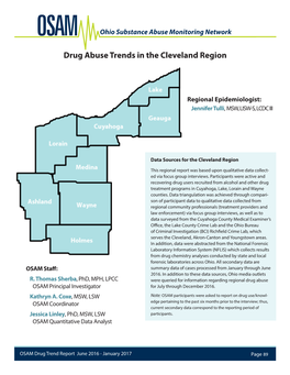 Drug Abuse Trends in the Cleveland Region OSAM Ohio Substance Abuse Monitoring Network