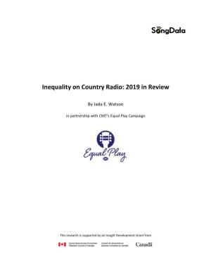 Inequality on Country Radio: 2019 in Review