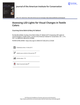 Assessing LED Lights for Visual Changes in Textile Colors