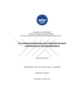 The European Union and Nato Maritime Security Cooperation in the Mediterranean