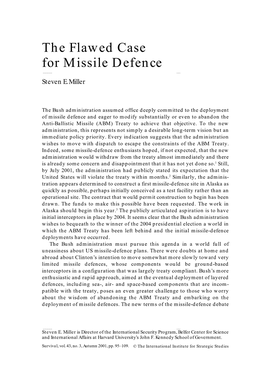 The Flawed Case for Missile Defence 95 the Flawed Case