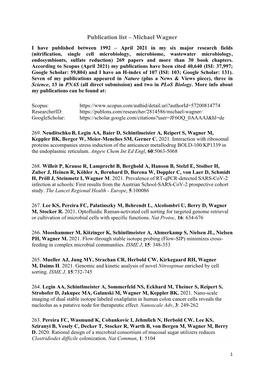 Publication List – Michael Wagner