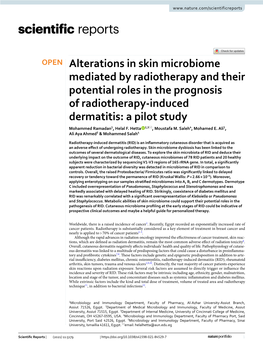 Alterations in Skin Microbiome Mediated by Radiotherapy and Their