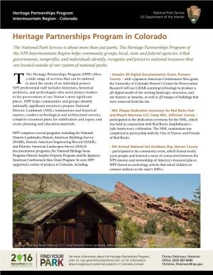 Heritage Partnerships Program in Colorado
