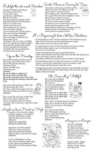 Roosevelt Christmas Songs Breakfast Legal Paper