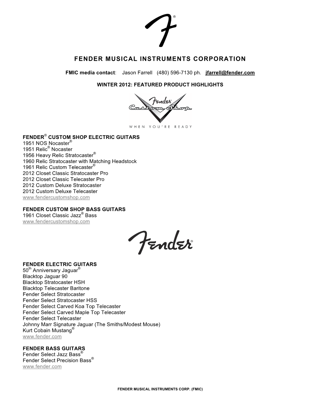 Fender Musical Instruments Corporation