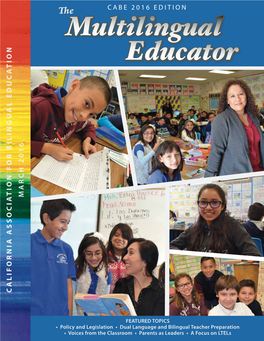 2016 Multilingual Educator - 1 2 - Multilingual Educator 2016 LETTER from the EDITORS BOARD of DIRECTORS