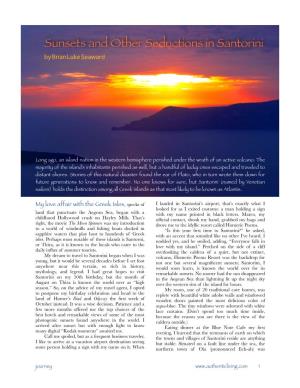 Sunsets and Other Seductions in Santorini by Brian Luke Seaward