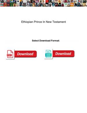 Ethiopian Prince in New Testament