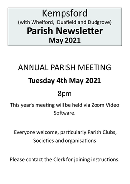 Kempsford Parish Newsletter