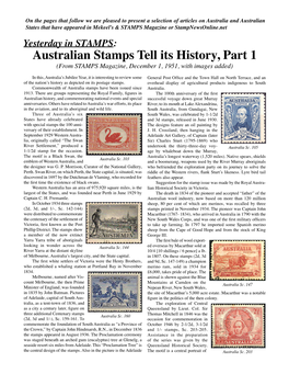 Australian Stamps Tell Its History, Part 1 (From STAMPS Magazine, December 1, 1951, with Images Added)
