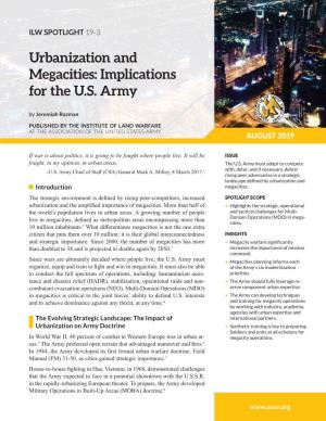Urbanization and Megacities: Implications for the U.S