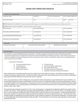 NOAA Form 57-03-03 (08-19) NDP Diving Unit Inspection Checklist.Pdf