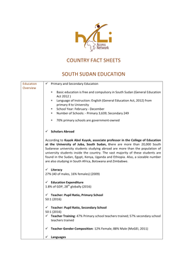 South Sudan Education