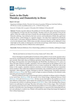 Souls in the Dark: Theodicy and Domesticity in Home