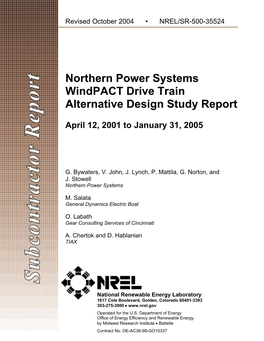 Northern Power Systems Windpact Drive Train Alternative Design Study Report