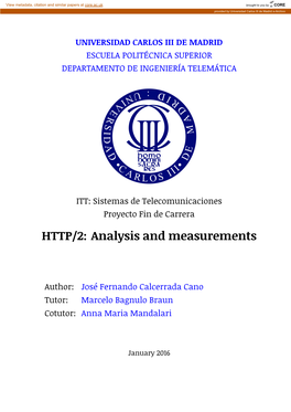 HTTP/2: Analysis and Measurements