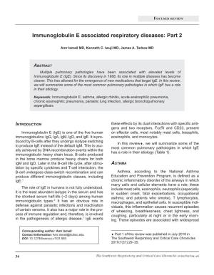 Immunoglobulin E Associated Respiratory Diseases: Part 2