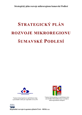 Strategický Plán Rozvoje Mikroregionu Šumavské Podlesí