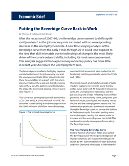 Putting the Beveridge Curve Back to Work by Thomas A